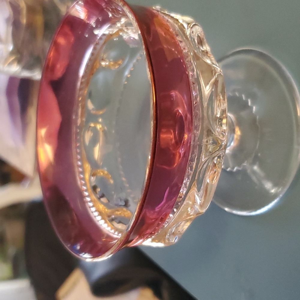 Tiffan pink dessert or candy dish